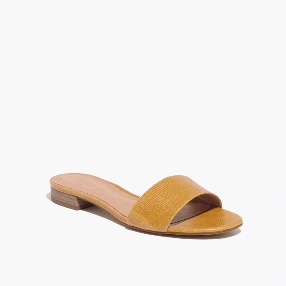 Madewell Caren Slide Sandal in Embossed Leather